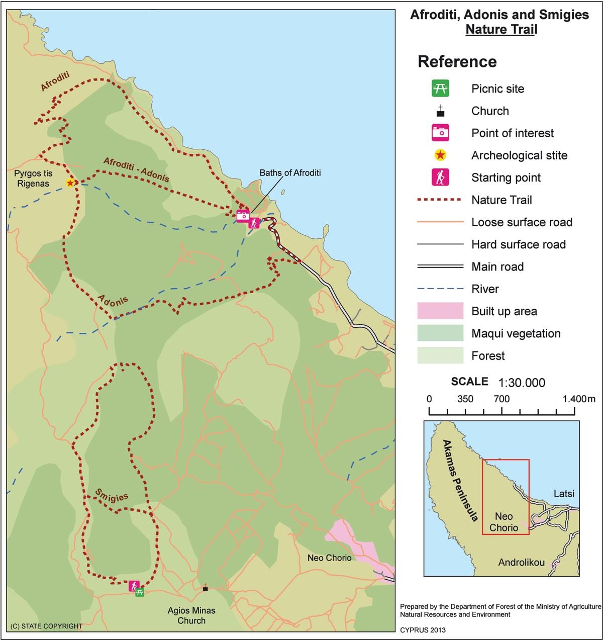 Mapa de afrodita banda Chipre 