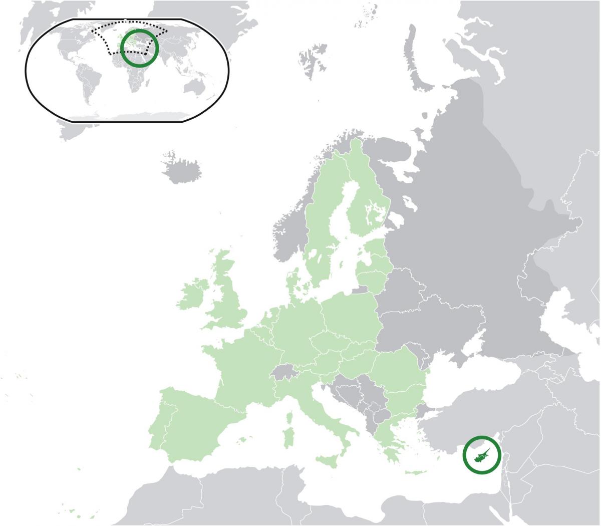 mapa de europa mostrando Chipre