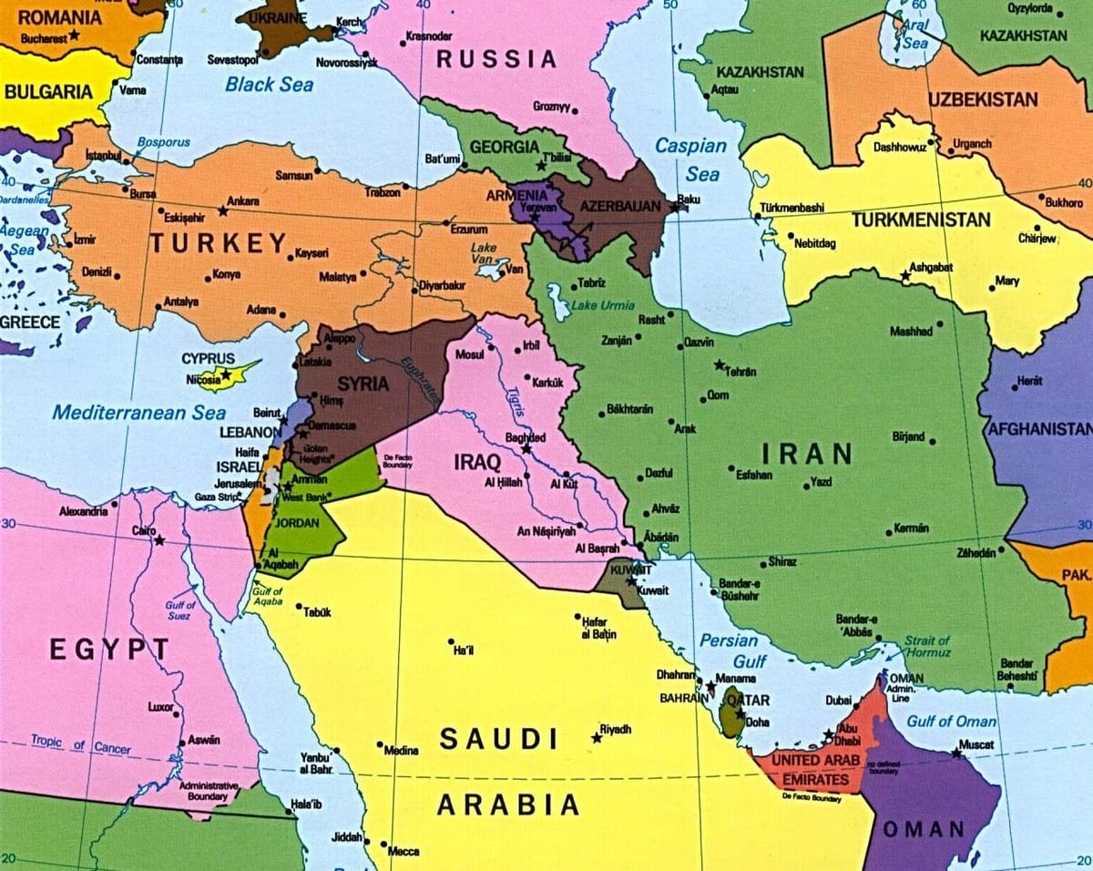 Mapa de Chipre oriente medio