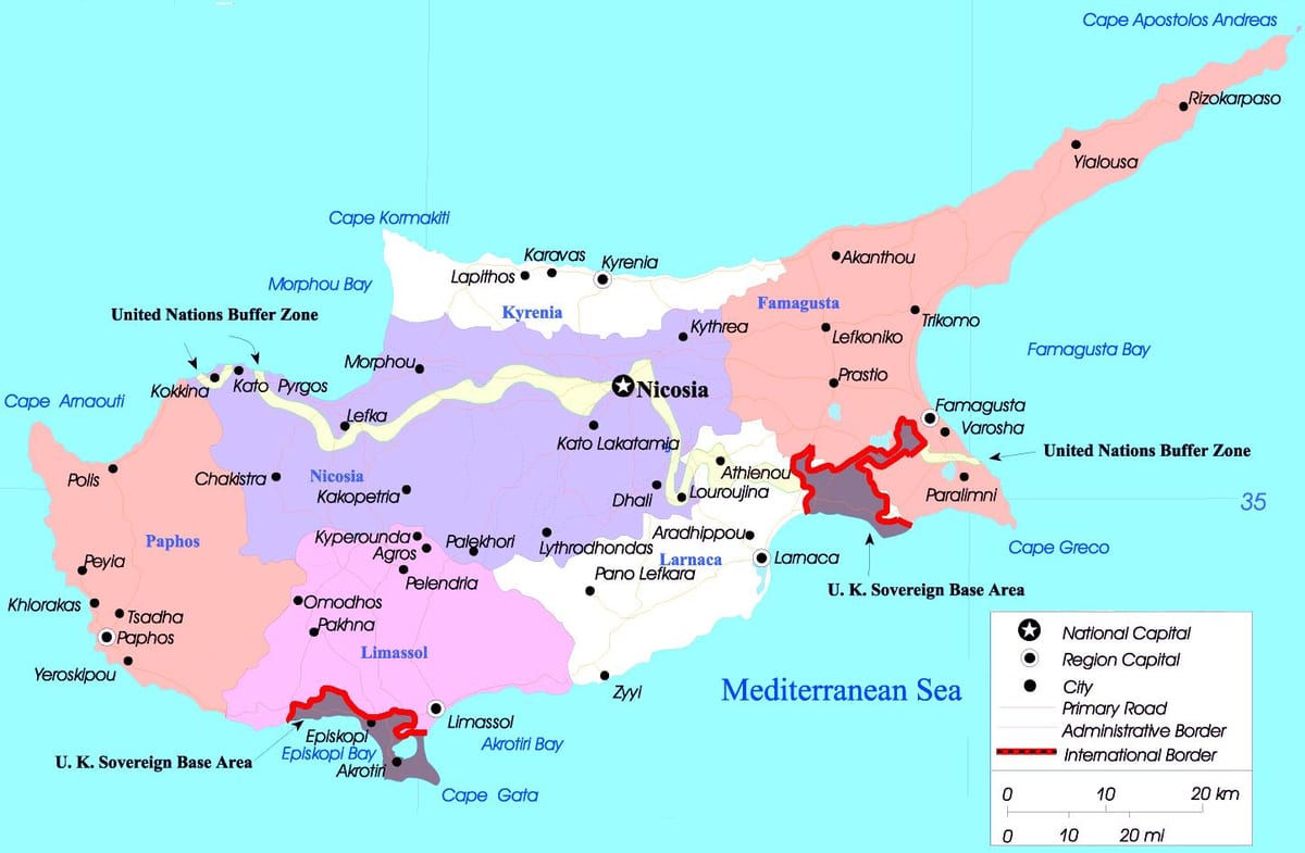 Mapa de Chipre política