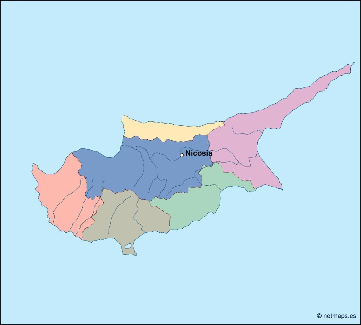 Mapa de Chipre vector