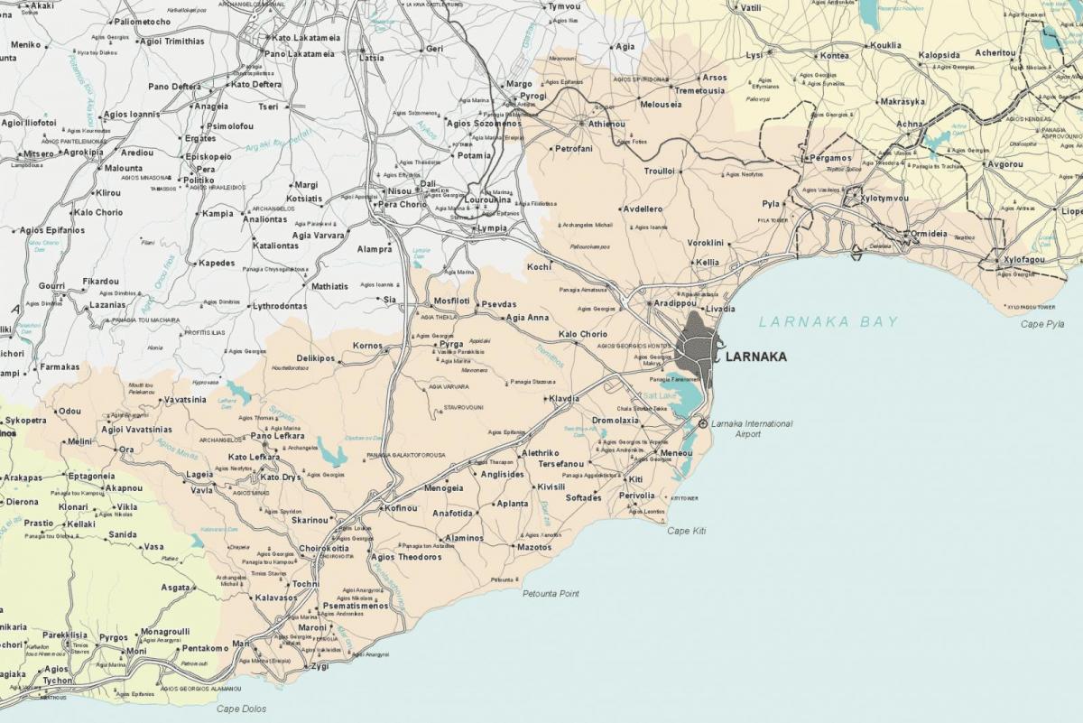 Mapa de Chipre larnaca