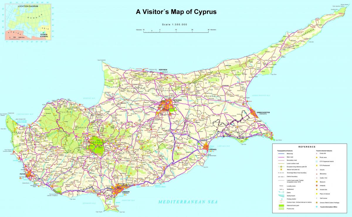 Mapa detallado de Chipre