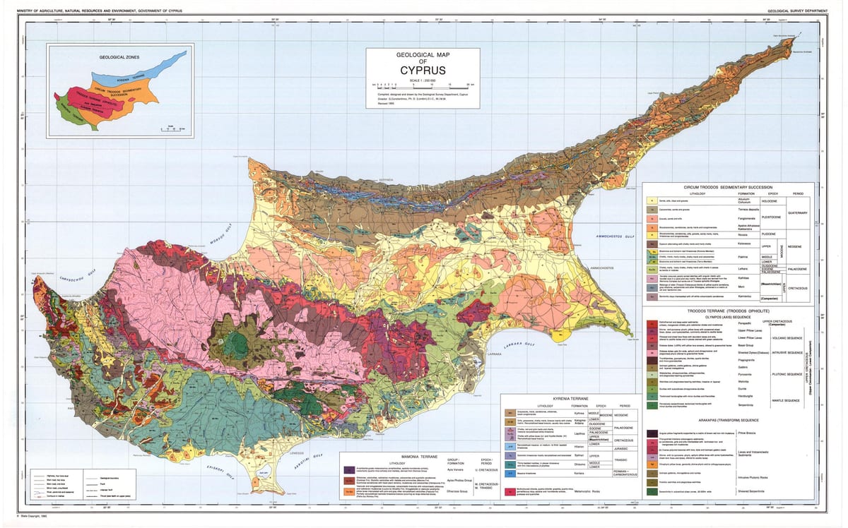 Chipre xeográfica mapa