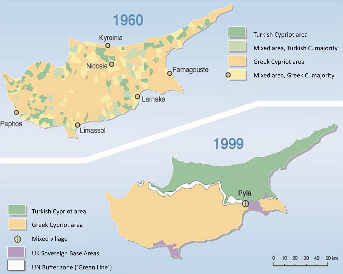 Mapa de turk Chipre