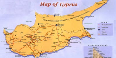 Mapa de Chipre aldeas