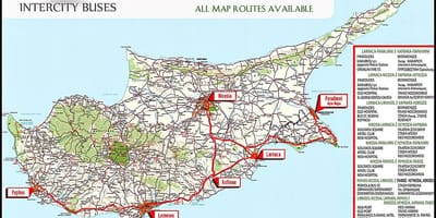 Chipre ruta de autobús mapa