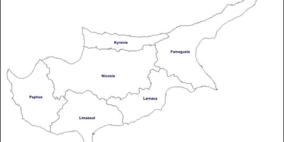 Mapa de Chipre contorno
