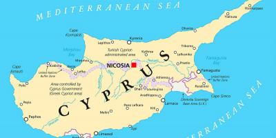 Mapa mostrando Chipre