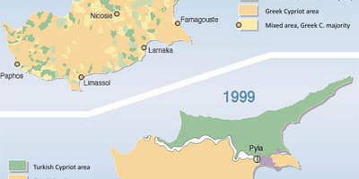 Parte turca de Chipre mapa