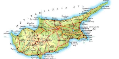 Mapa de lapta norte de Chipre