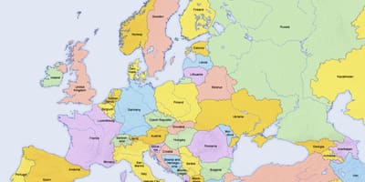 Mapa de Chipre e os países veciños
