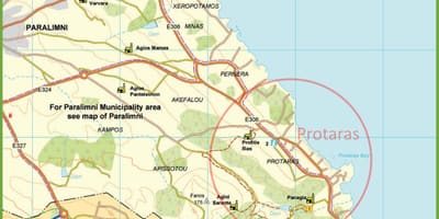 Rúa mapa de protaras Chipre