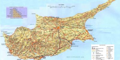 Mapa de Chipre resorts de vacacións