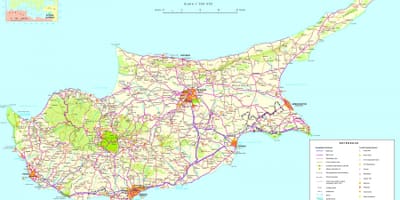Mapa detallado de Chipre