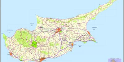 Mapa de estrada Chipre