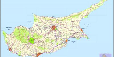 Mapa de estrada Chipre