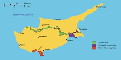 Mapa do sur de Chipre